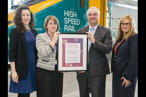 DB Cargo UK has presented the National College for High Speed Rail's Doncaster site with a pantograph.